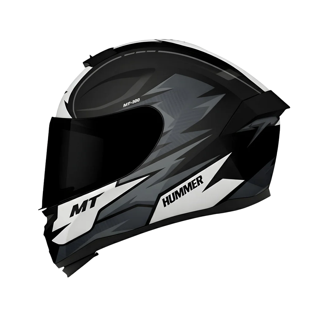 MT Hummer B Shine Gloss Black Grey B0 Helmet – PlanetHelmet