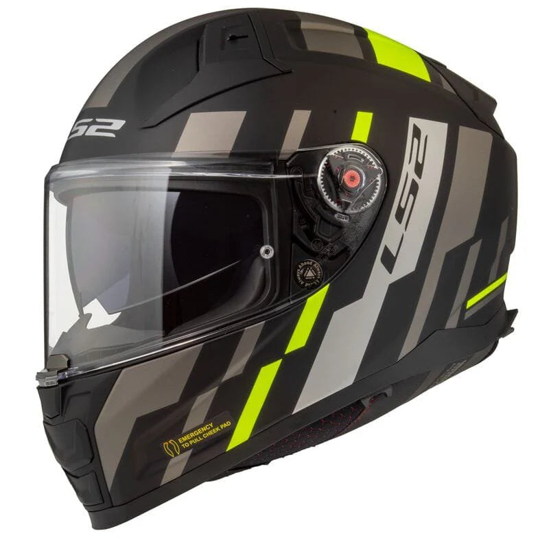 LS2 FF811 VECTOR II TRON - MATT BLACK HI-VIZ YELLOW
