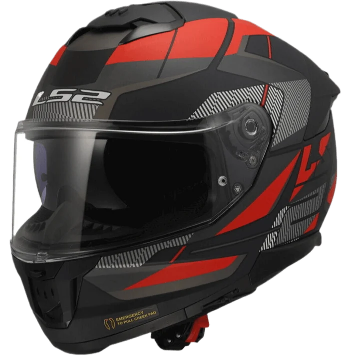 LS2 FF320 STREAM II - ROAD - GLOSS BLACK TITANIUM RED