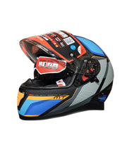 MT Thunder 3 SV Pro Nova B2 Helmet - Matt Grey Blue Orange