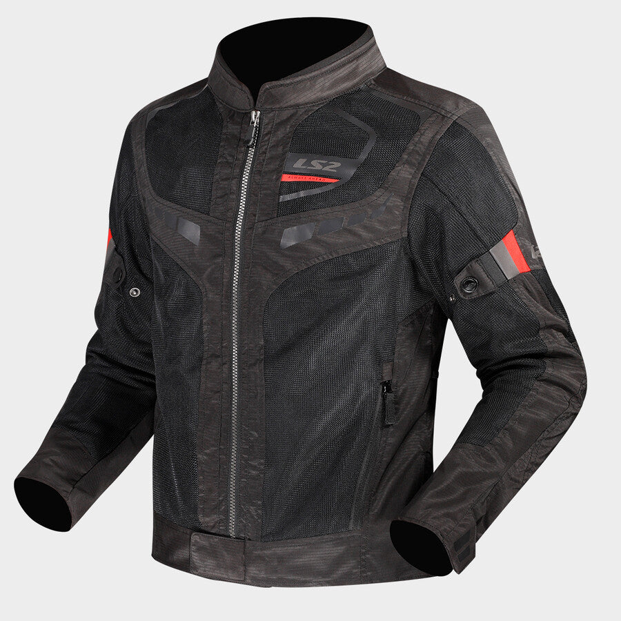LS2 GARDA AIR JACKET - BLACK RED - CE CLASS A CERTIFIED