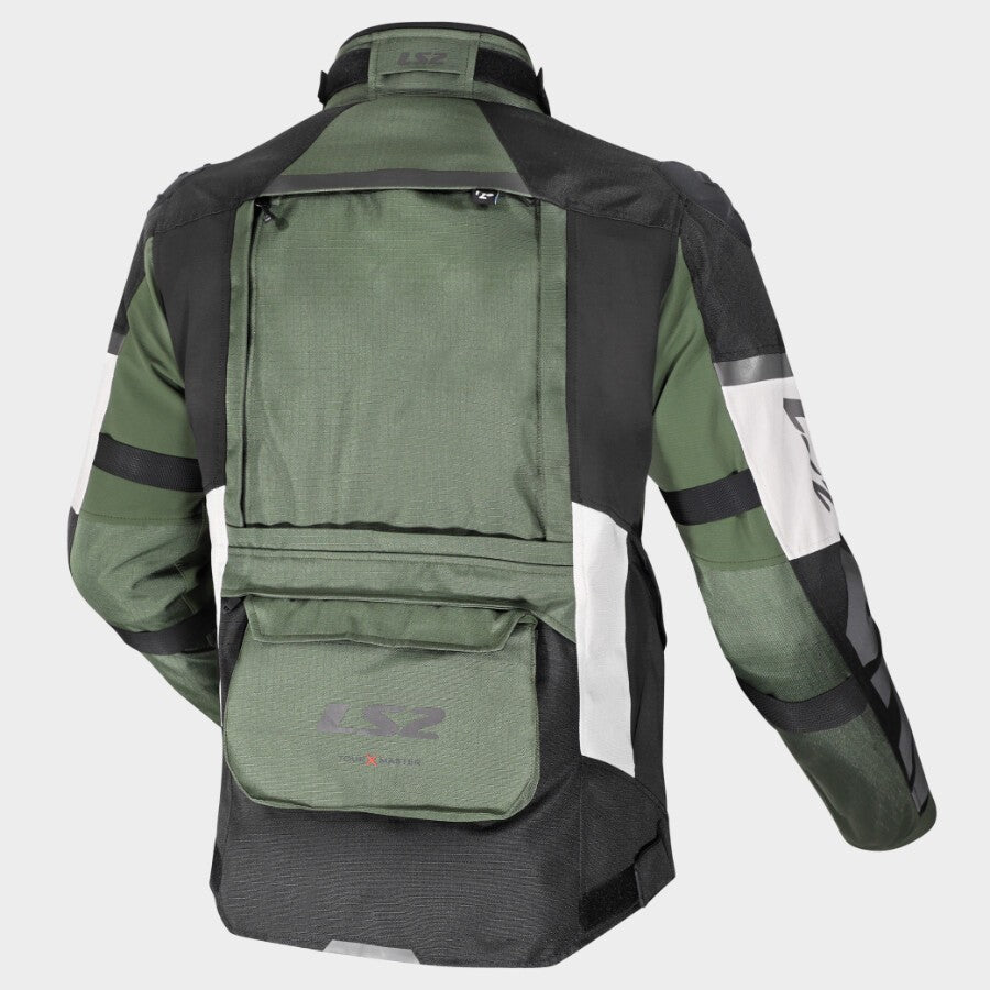 LS2 X-MASTER RIDING JACKET - GREEN BLACK GREY - CE CLASS AA CERTIFIED
