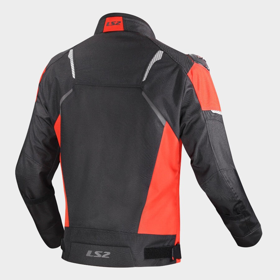 LS2 ZOOM JACKET - BLACK RED - CE CLASS A CERTIFIED