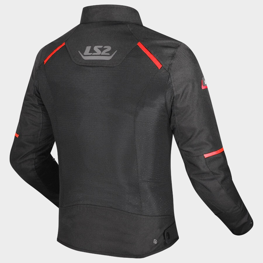 LS2 BREEZE JACKET - BLACK RED - CE CLASS A CERTIFIED JACKET