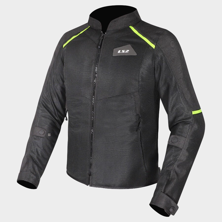 LS2 BREEZE JACKET - BLACK H.V YELLOW - CE CLASS A CERTIFIED JACKET