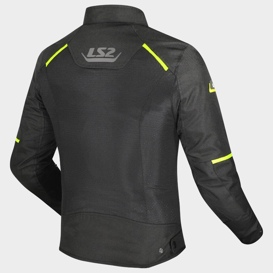 LS2 BREEZE JACKET - BLACK H.V YELLOW - CE CLASS A CERTIFIED JACKET