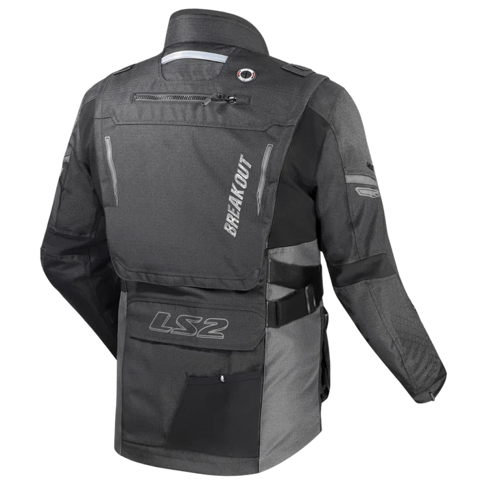 LS2 BREAKOUT MAN JACKET - BLACK SMOKE - CE CLASS AA CERTIFIED