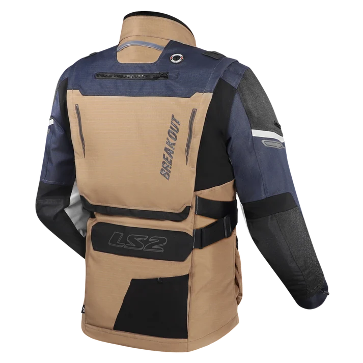 LS2 BREAKOUT MAN JACKET - SAND BLUE GREY - CE CLASS AA CERTIFIED