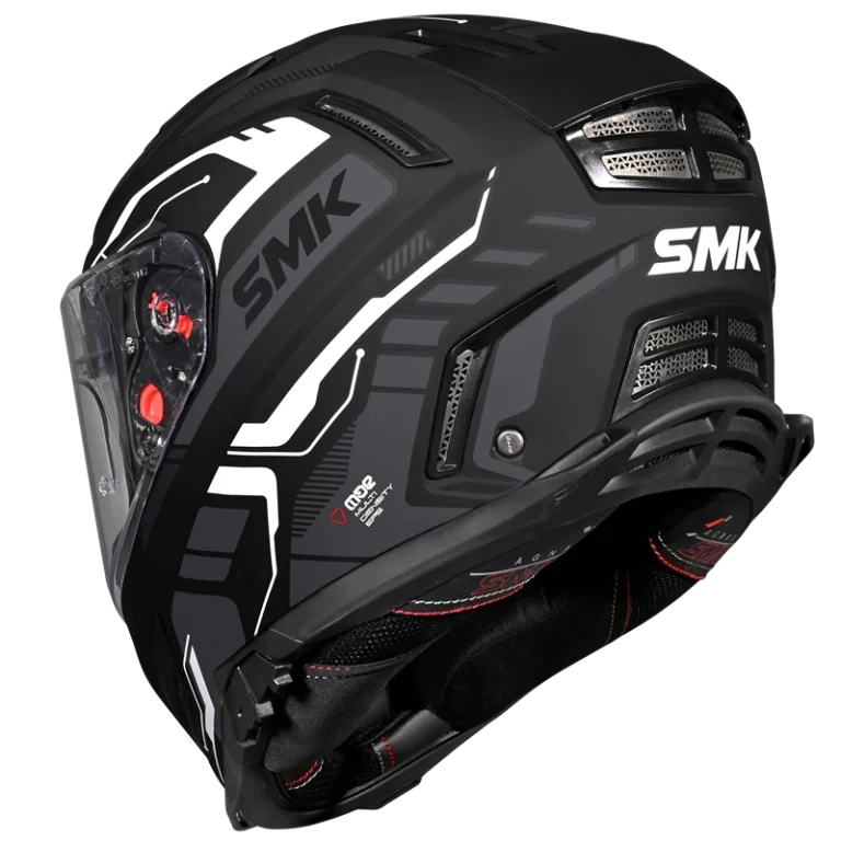 SMK AGNAR TEKTRON Helmet- Gloss Black White - (GL261)
