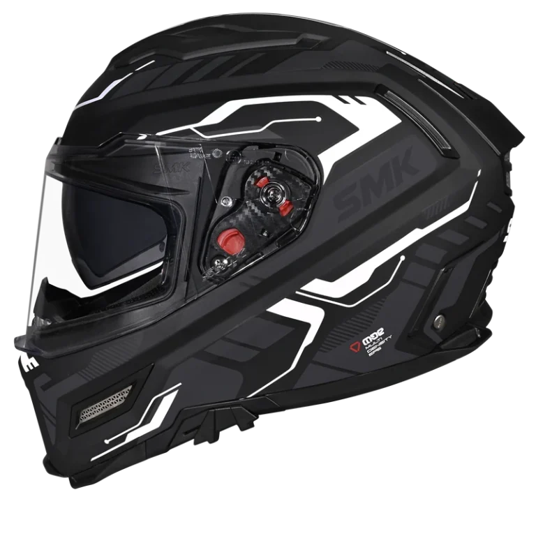 SMK AGNAR TEKTRON Helmet- Gloss Black White - (GL261)