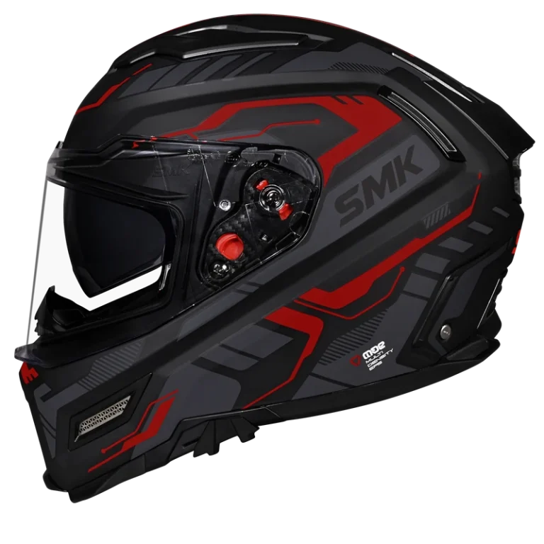 SMK AGNAR TEKTRON Helmet - Gloss Black Red - (GL263)