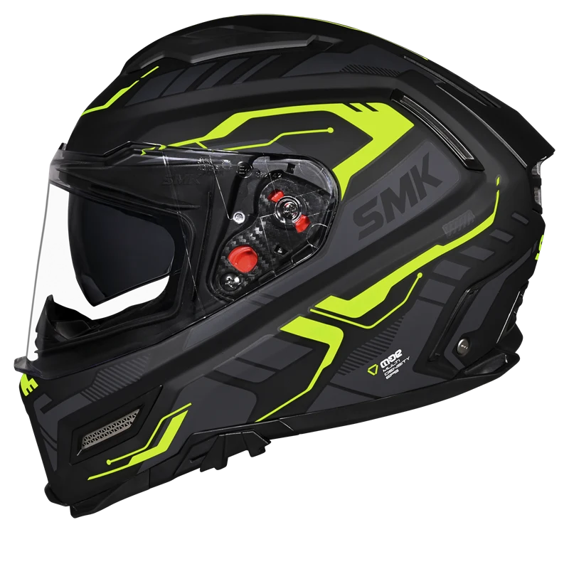 SMK AGNAR TEKTRON Helmet - Gloss Black Neon Yellow - (GL264)