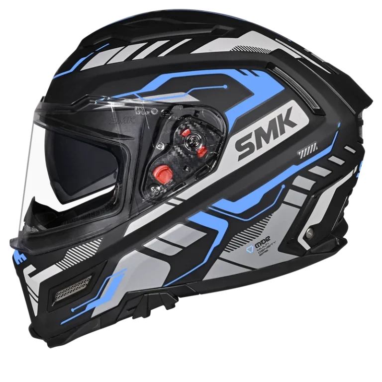 SMK AGNAR TEKTRON Helmet - Gloss Black Blue - (GL265)