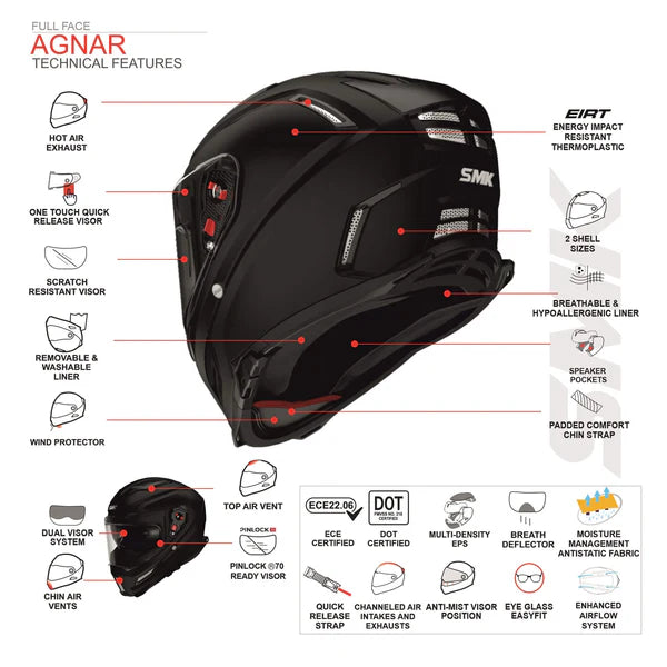 SMK TITAN CARBON Helmet - Solid - (GLCA200)