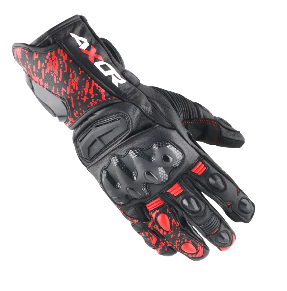 Axor Enzo Riding Gloves - Black Red