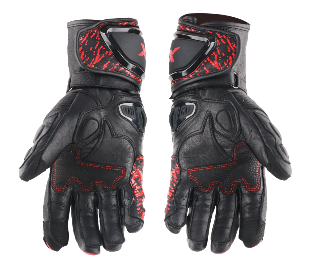 Axor Enzo Riding Gloves - Black Red