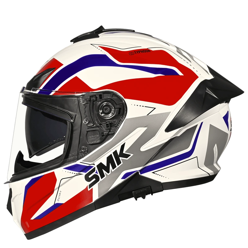 SMK TYPHOON AZONIX Helmet - Gloss white Red - (GL135)