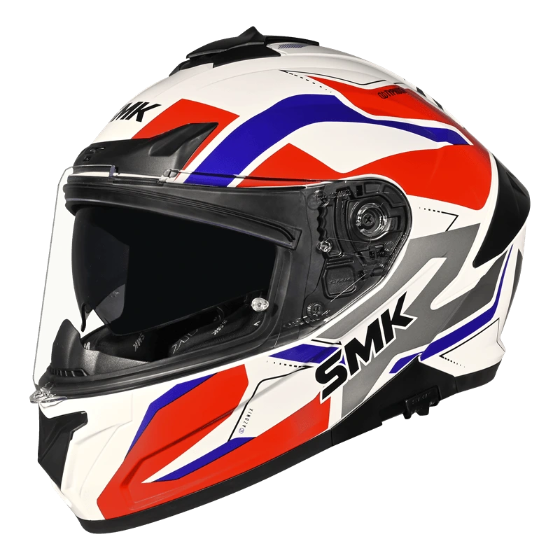 SMK TYPHOON AZONIX Helmet - Gloss white Red - (GL135)
