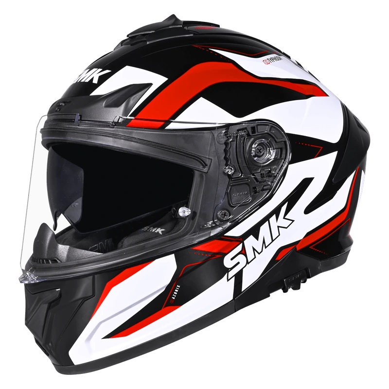 SMK TYPHOON AZONIX Helmet - Gloss white Red - (GL213)