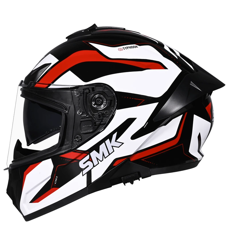 SMK TYPHOON AZONIX Helmet - Gloss white Red - (GL213)