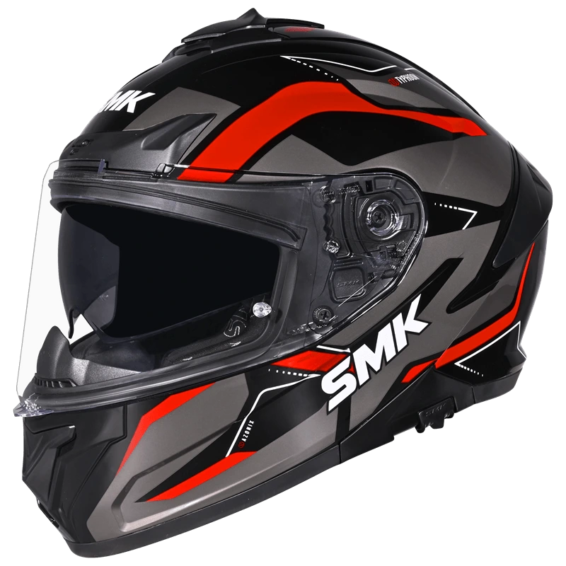 SMK TYPHOON AZONIX Helmet - Gloss Black Red - (GL263)