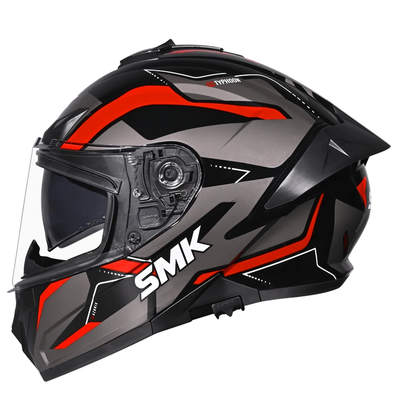 SMK TYPHOON AZONIX Helmet - Gloss Black Red - (GL263)