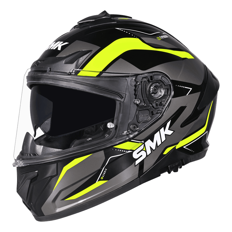 SMK TYPHOON AZONIX Helmet - Gloss Black Neon Yellow - (GL264)