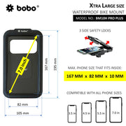 BOBO BM10H PRO PLUS Fully Waterproof Bike / Cycle Phone Holder with PRO PLUS Vibration Damper Motorcycle Mobile Mount