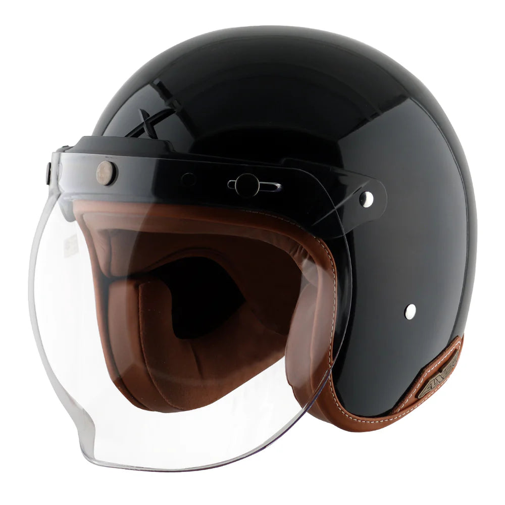Axor Retro Jet Helmet - Gloss Black