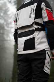LS2 BREAKOUT MAN JACKET - GREY BLUE RED - CE CLASS AA CERTIFIED