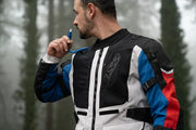 LS2 BREAKOUT MAN JACKET - GREY BLUE RED - CE CLASS AA CERTIFIED