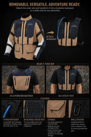 LS2 BREAKOUT MAN JACKET - GREY BLUE RED - CE CLASS AA CERTIFIED