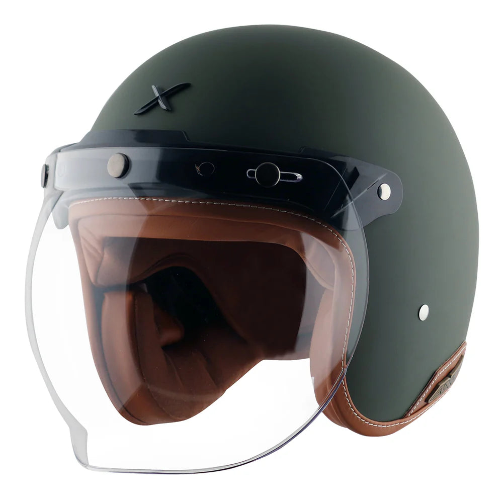 Axor Retro Jet Helmet - Dull Battle Green