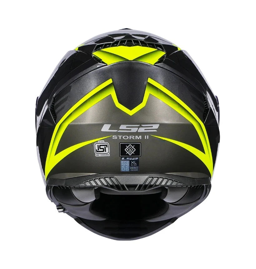 LS2 FF800 STORM II - NERVE - GL.BLACK H-V YELLOW
