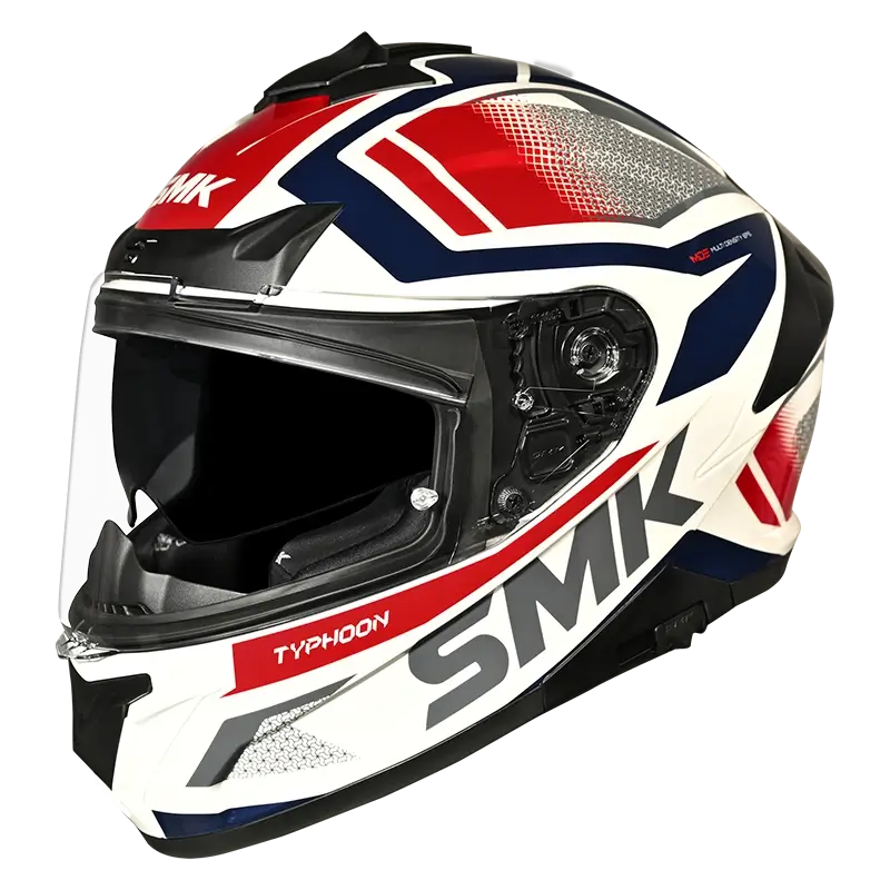 SMK TYPHOON THORN Helmet - Gloss White Red - (GL136)