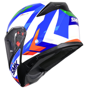 SMK GULLWING CHARGER Helmet - Gloss White Blue - (GL158) (Flip-Up Helmet)