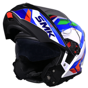 SMK GULLWING CHARGER Helmet - Gloss White Blue - (GL158) (Flip-Up Helmet)