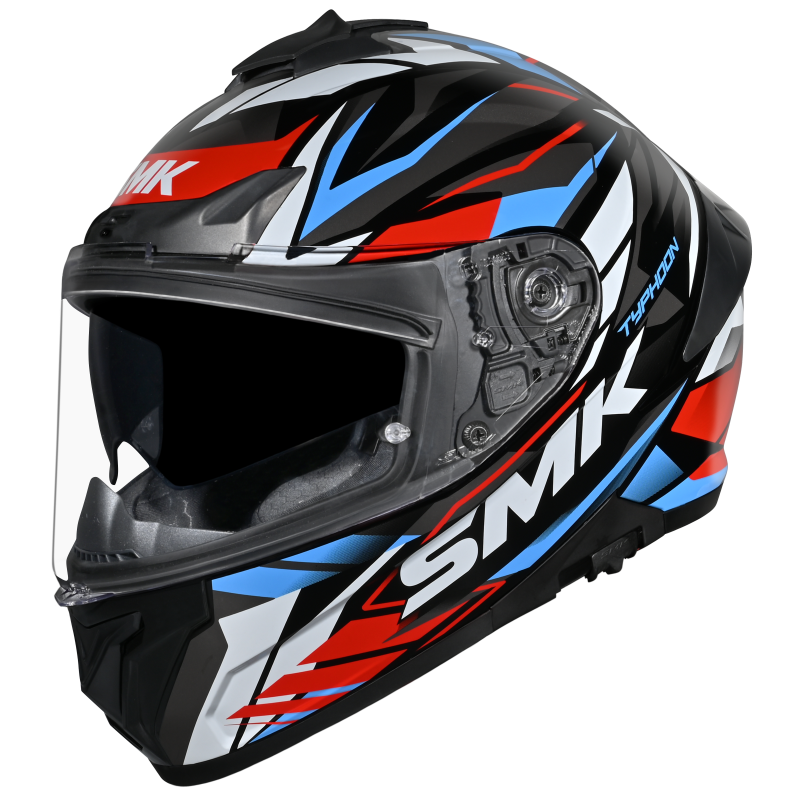 SMK TYPHOON RIVAL HELMET - GLOSS WHITE BLUE RED - (GL213)