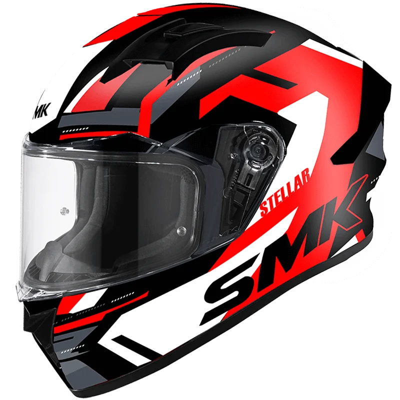 SMK STELLAR K-POWER Helmet - Gloss White Red - (GL231)