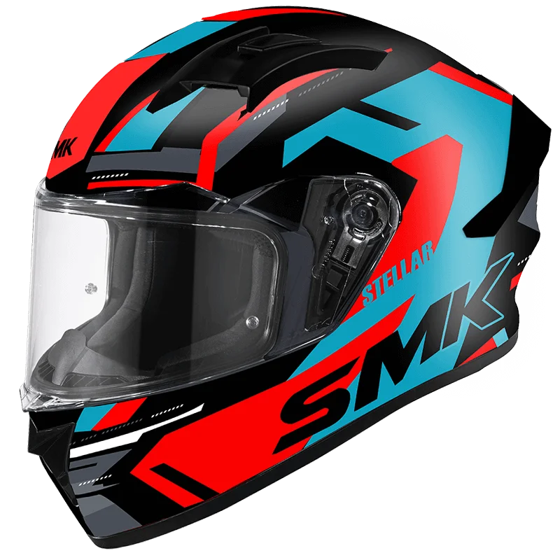 SMK STELLAR K-POWER Helmet - Gloss Red Blue - (GL253)