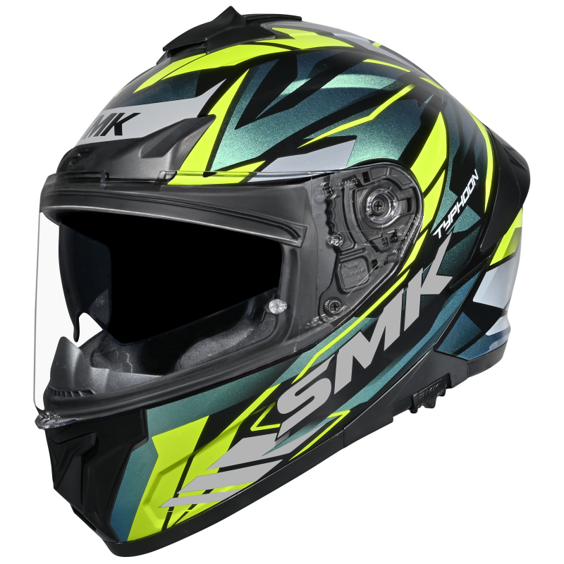 SMK TYPHOON RIVAL HELMET - GLOSS BLACK NEON YELLOW - (GL254C)