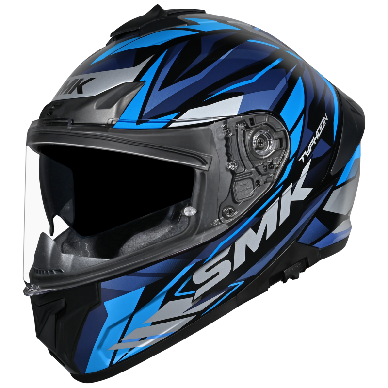 SMK TYPHOON RIVAL HELMET - GLOSS BLACK BLUE - (GL256)
