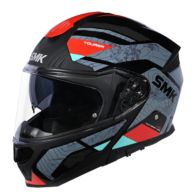 SMK GULLWING NAVIGATOR Helmet - Gloss Black Red - (GL263) (Flip-Up Helmet)