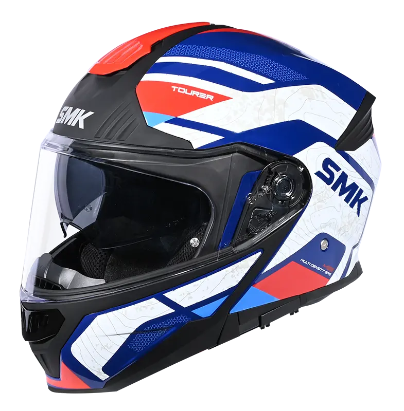 SMK GULLWING NAVIGATOR Helmet - Gloss White Blue Red - (GL513) (Flip-Up Helmet)