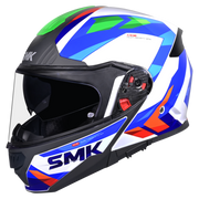 SMK GULLWING CHARGER Helmet - Gloss White Blue - (GL158) (Flip-Up Helmet)