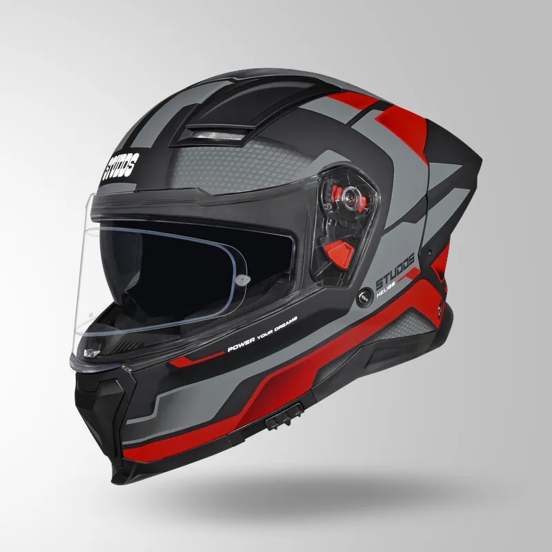 HELIOS D1 ASPHALT DECOR GLOSS BLACK / GREY & RED