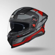 HELIOS D1 ASPHALT DECOR GLOSS BLACK / GREY & RED