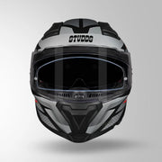 STUDDS HELIOS D2 CIRCUIT GLOSS DECOR BLACK & GREY