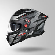 STUDDS HELIOS D2 CIRCUIT GLOSS DECOR BLACK & GREY