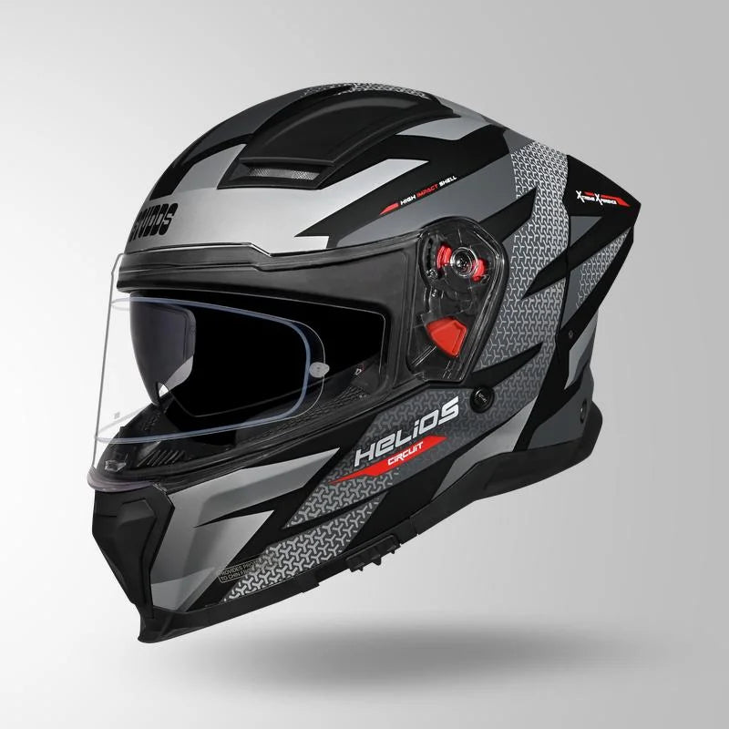 STUDDS HELIOS D2 CIRCUIT MATT DECOR BLACK & GREY